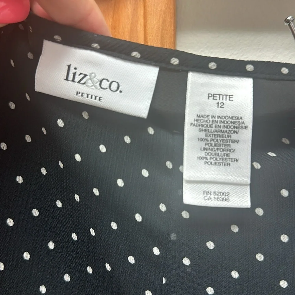 Liz & Co. Black Polka Dot Midi Skirt - Picture 3 of 6